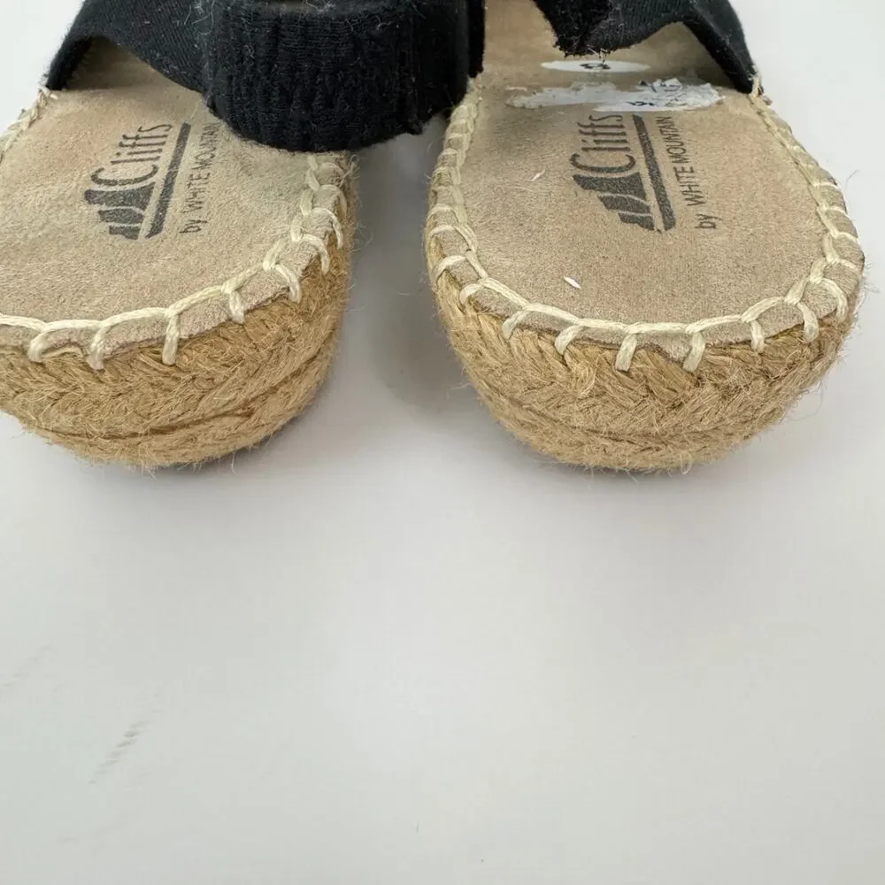 Cliffs By White Mountain Womens Sling Back Fabric Espadrille Size 8 Bow Black